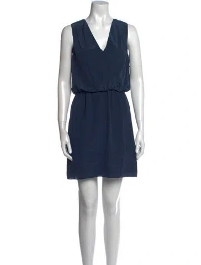 Pre-owned Co-op Silk Mini Dress In Blue