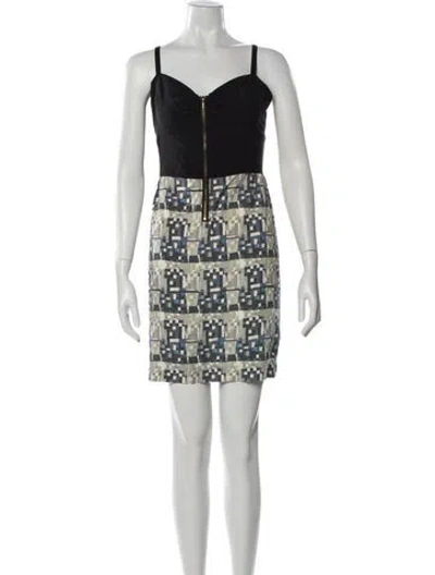 Pre-owned Co-op Silk Mini Dress In Multi