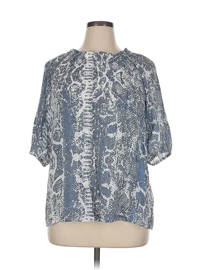 Pre-owned Cooper & Ella 3/4 Sleeve Blouse In Blue