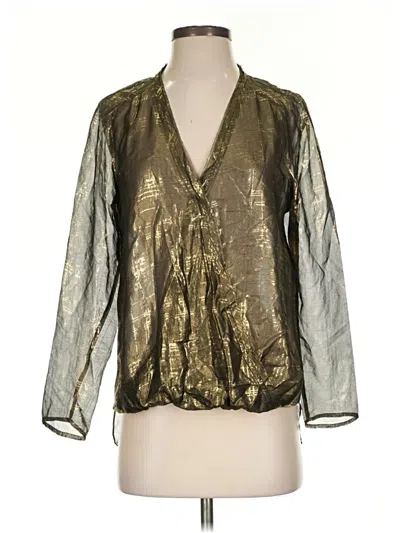 Pre-owned Cooper & Ella 3/4 Sleeve Blouse In Gold