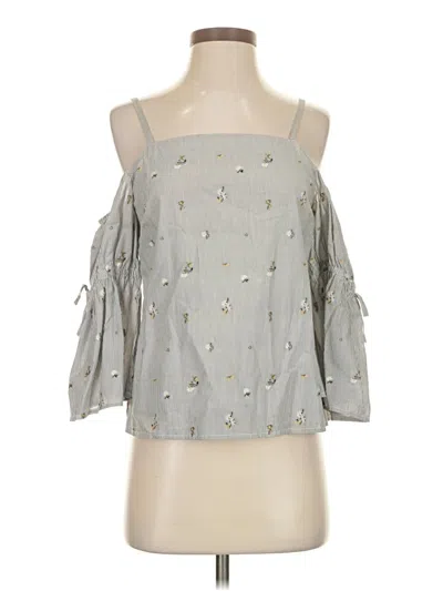 Pre-owned Cooper & Ella 3/4 Sleeve Blouse In Gray