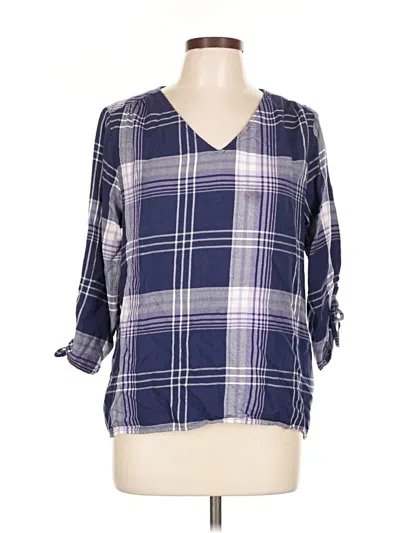 Pre-owned Cooper & Ella 3/4 Sleeve Blouse In Purple