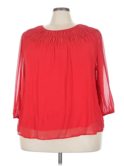 Pre-owned Cooper & Ella 3/4 Sleeve Blouse In Red