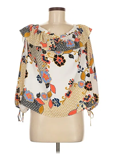 Pre-owned Cooper & Ella 3/4 Sleeve Blouse In White