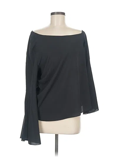 Pre-owned Cooper & Ella 3/4 Sleeve Top Black One Shoulder Neckline Tops