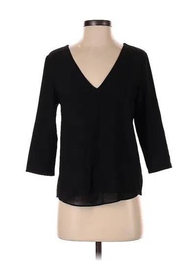 Pre-owned Cooper & Ella 3/4 Sleeve Top Black V Neck Tops