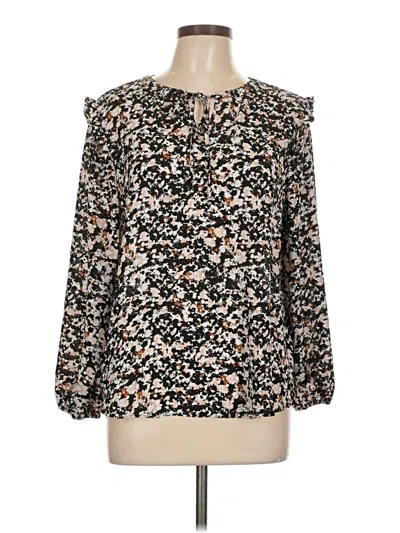 Pre-owned Cooper & Ella Long Sleeve Blouse In Black