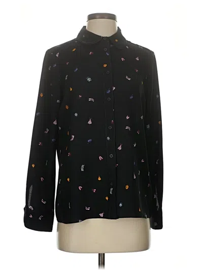 Pre-owned Cooper & Ella Long Sleeve Blouse In Black