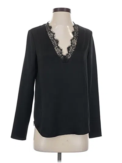 Pre-owned Cooper & Ella Long Sleeve Blouse In Black