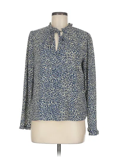 Pre-owned Cooper & Ella Long Sleeve Blouse In Blue