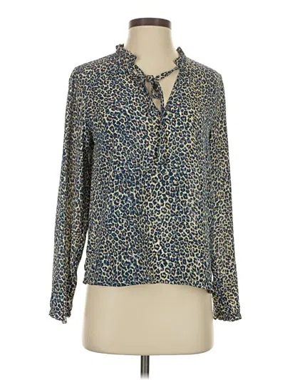 Pre-owned Cooper & Ella Long Sleeve Blouse In Blue