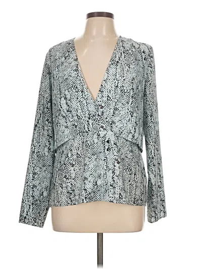 Pre-owned Cooper & Ella Long Sleeve Blouse In Gray