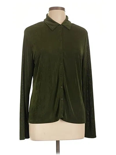 Pre-owned Cooper & Ella Long Sleeve Blouse In Green