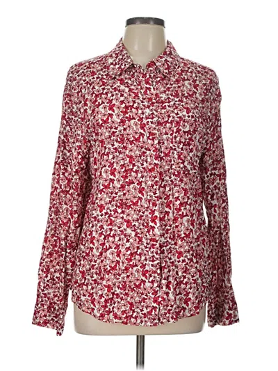 Pre-owned Cooper & Ella Long Sleeve Blouse In Red