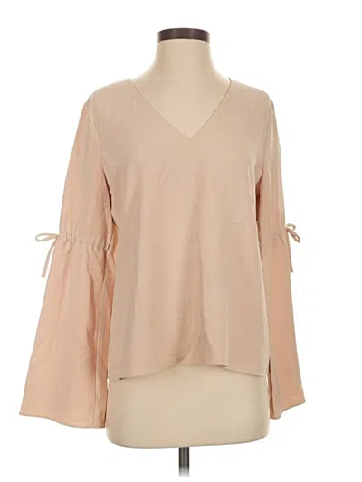 Pre-owned Cooper & Ella Long Sleeve Blouse In Tan