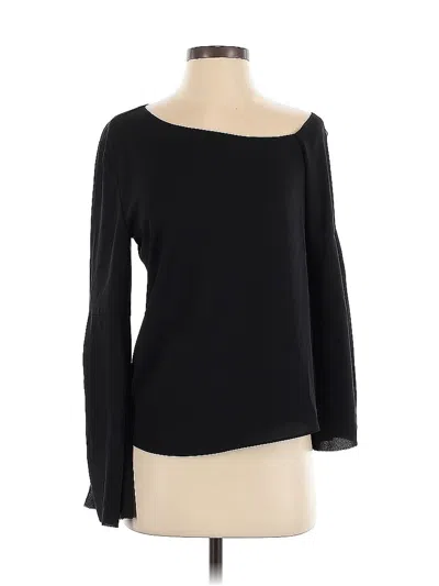 Pre-owned Cooper & Ella Long Sleeve Top Black Boatneck Tops