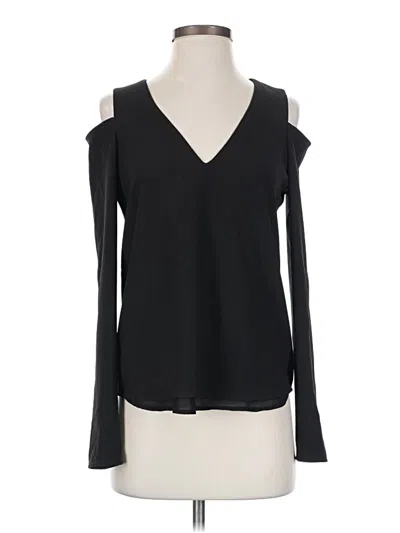 Pre-owned Cooper & Ella Long Sleeve Top Black Cold Shoulder Neckline Tops