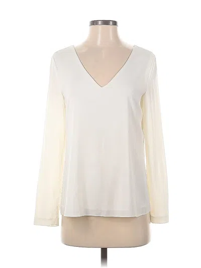 Pre-owned Cooper & Ella Long Sleeve Top Ivory V Neck Tops In White