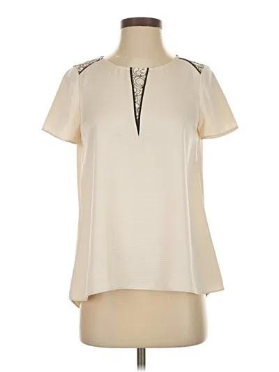 Pre-owned Cooper & Ella Short Sleeve Blouse In Ivory