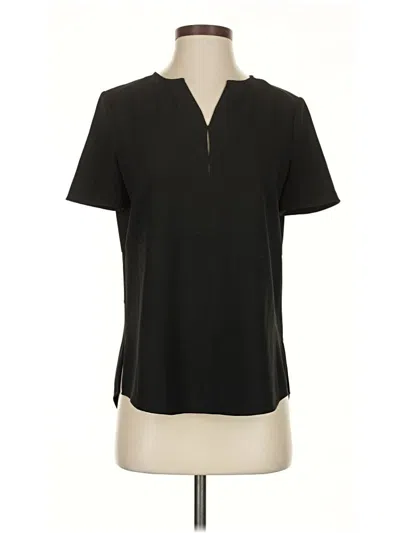 Pre-owned Cooper & Ella Short Sleeve Top Black Keyhole Neckline Tops