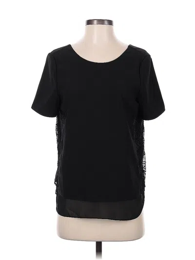 Pre-owned Cooper & Ella Short Sleeve Top Black Scoop Neck Tops