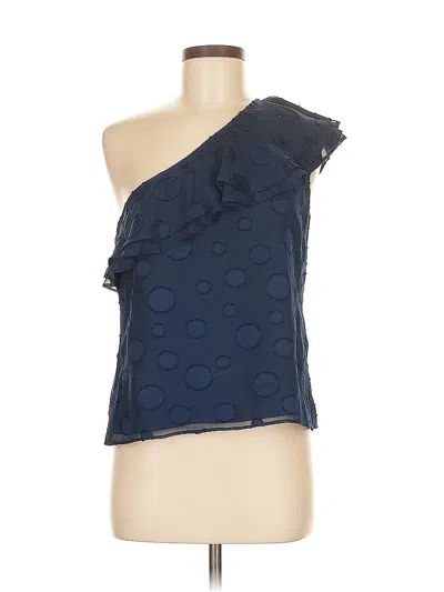 Pre-owned Cooper & Ella Sleeveless Top Blue One Shoulder Neckline Tops