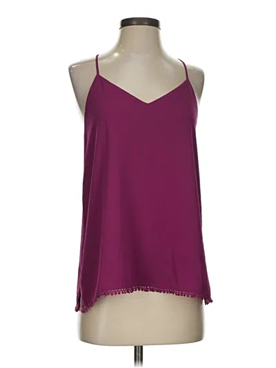 Pre-owned Cooper & Ella Tank Top Burgundy Halter Neckline Tops