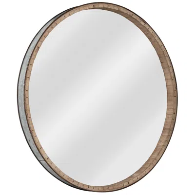 Cooper Classics Beckett Reclaimed Natural Galvanized 36" Round Wall Mirror