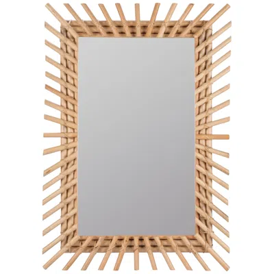 Cooper Classics Benjamin Natural 40" X 28" Rattan Rectangle Wall Mirror