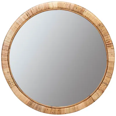 Cooper Classics Blaise Natural Rattan 34 3/4" Round Wall Mirror
