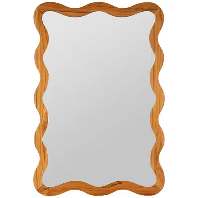 Cooper Classics Brent 42" High Natyrual Wood Frame Wall Mirror In Brown