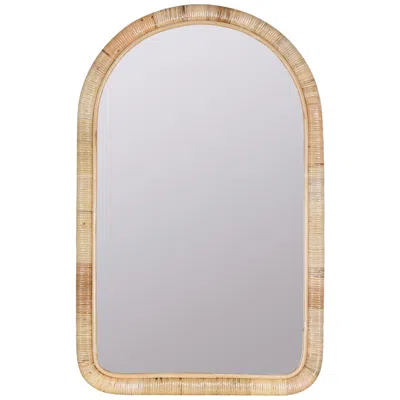 Cooper Classics Brienne Natural Rattan 24" X 38" Arch Top Wall Mirror