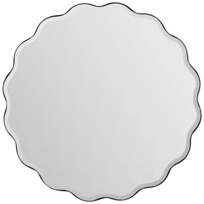 Cooper Classics Cleo Silver 35 1/2" Scalloped Wall Mirror