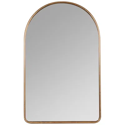 Cooper Classics Colca Gold Leaf 24" X 38" Arched Top Wall Mirror In Multi