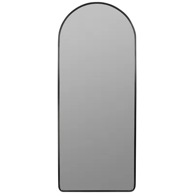 Cooper Classics Colca Matte Black Metal 28" X 68" Arch Top Floor Mirror