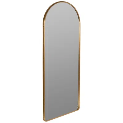 Cooper Classics Colca Shiny Gold Metal 28" X 68" Arch Top Floor Mirror