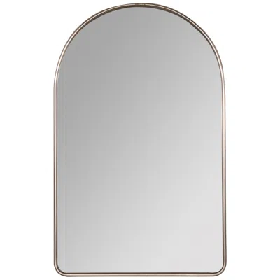 Cooper Classics Colca Shiny Silver Metal 24" X 38" Arch Top Wall Mirror
