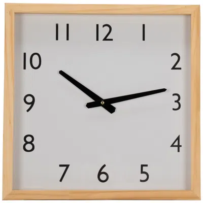 Cooper Classics Davidson Natural Finish 16" X 16" Square Wooden Wall Clock