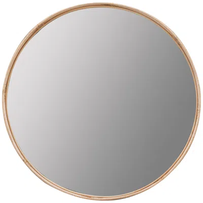 Cooper Classics Evan Natural Wood 34 3/4" Round Wall Mirror