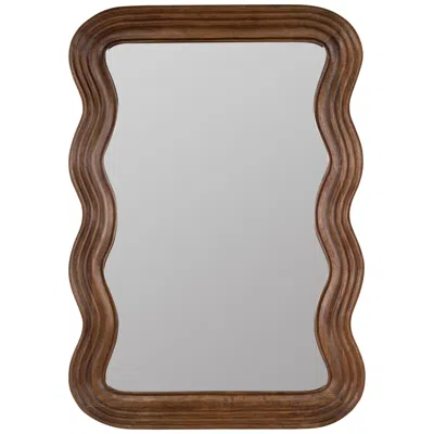 Cooper Classics Frances Walnut 28" X 40" Wavy Rectangular Wall Mirror