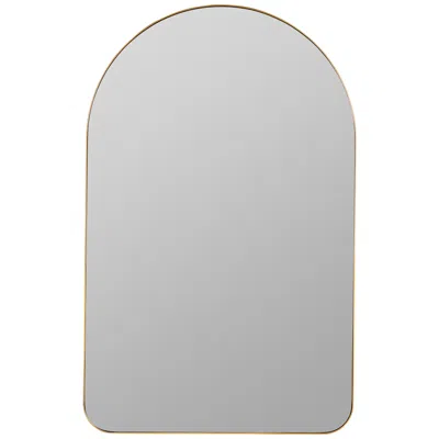 Cooper Classics Gerrard Glossy Gold Metal 24" X 38" Arch Top Wall Mirror