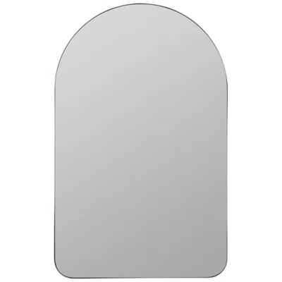 Cooper Classics Gerrard Glossy Silver Metal 24" X 38" Arch Top Wall Mirror