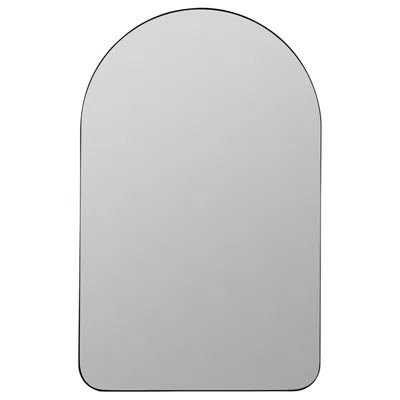 Cooper Classics Gerrard Matte Black Metal 24" X 38" Arch Top Wall Mirror