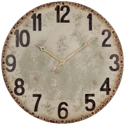 Cooper Classics Lara Naturally-distressed 36" X 36" Wooden Round Wall Clock