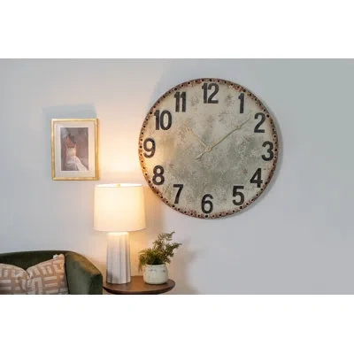 Cooper Classics Lara Oversized 36" Wall Clock In Black;tan