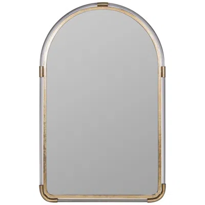 Cooper Classics Leila Glossy Champagne 24" X 38" Arch Top Wall Mirror
