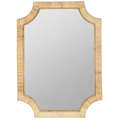 Cooper Classics Lina Natural Rattan 27 3/4" X 38" Rectangular Wall Mirror