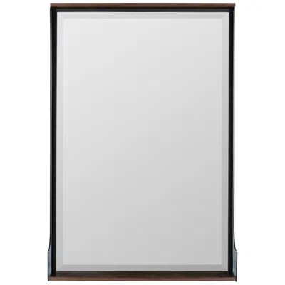Cooper Classics Meredith Black Mahogany 24 1/2" X 36 1/2" Shelf Wall Mirror