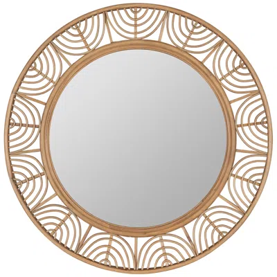 Cooper Classics Omari Natural Wood 36" Round Wall Mirror