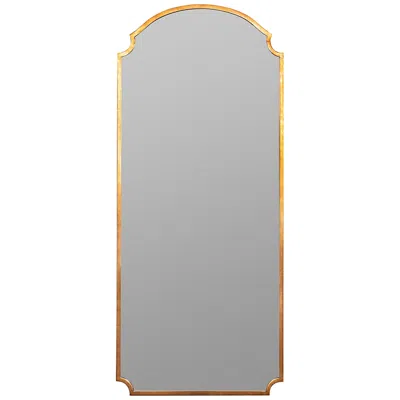 Cooper Classics Saxton Shiny Gold 30" X 70" Arched Rectangular Floor Mirror